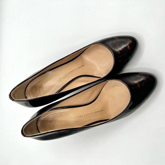 GIUSEPPE ZANOTTI BROWN PATENT LEATHER HEELS PUMPS HEELS MADE IN ITALY SIZE  40 - Picture 11 of 15
